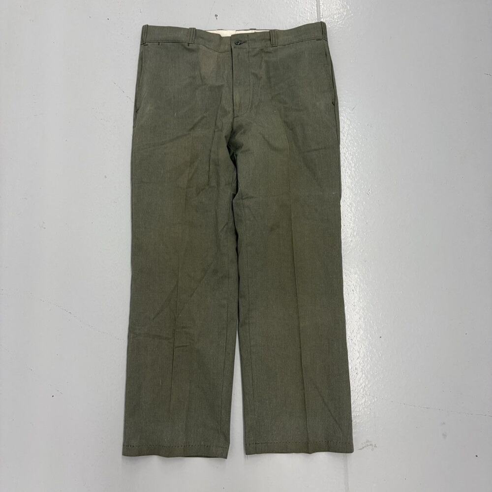 Vintage 60s Sears Green Sanforized Workwear Chinos 34x27